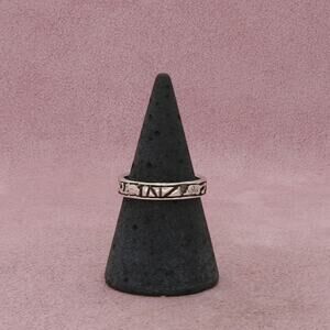 sterling silver scroll vines band ring size 7.25